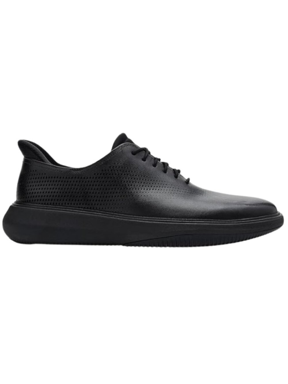 Cole Haan Men's Grand Phaze Laser Quick-On Leather Oxford - Black/Black